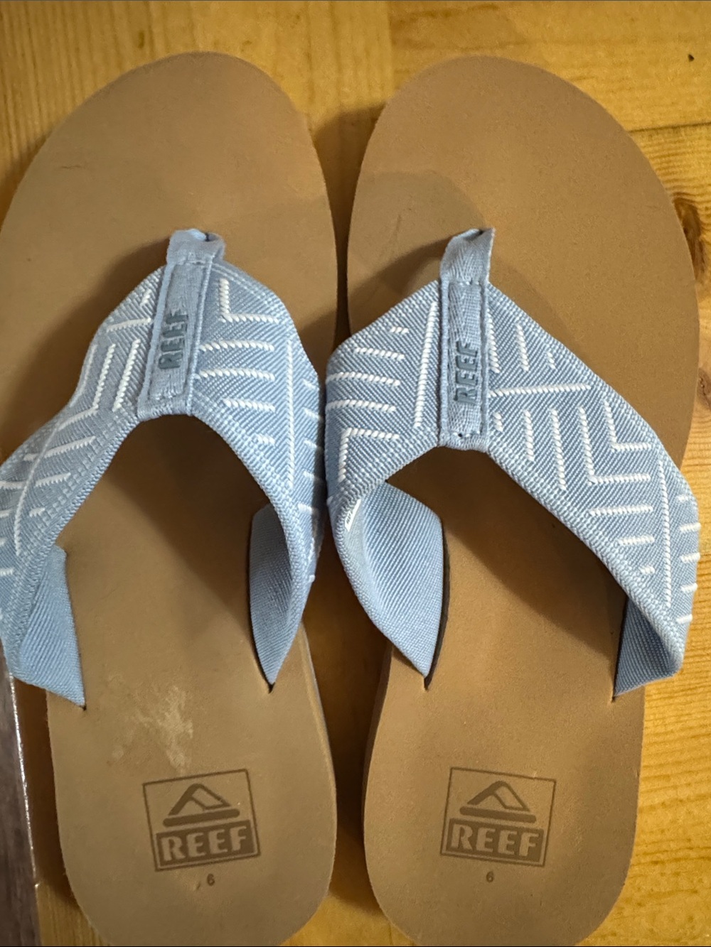 Reef Light Blue Geometric Strap Flip Flops - Picture 2 of 3